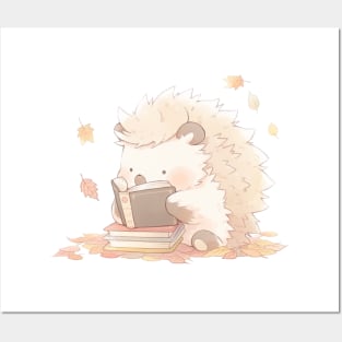 Hedgehog reading Posters and Art